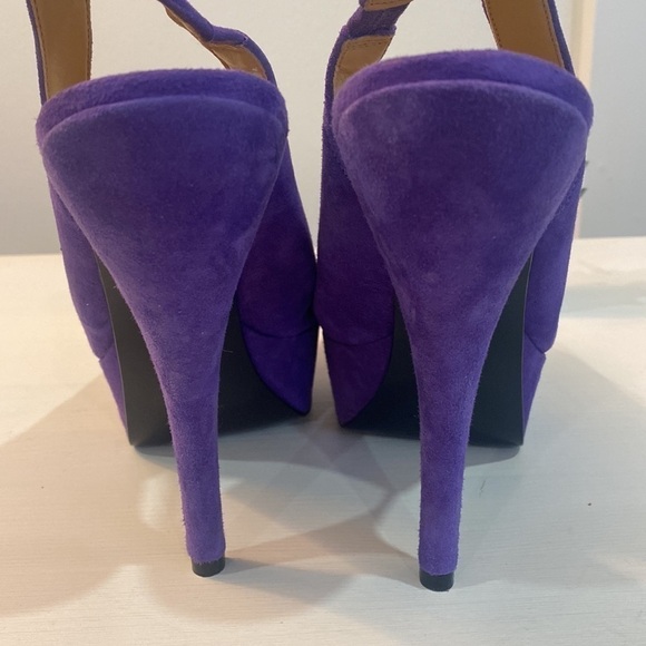 Nine West Purple Suede Pumps | Platform Heels - Picture 3 of 14